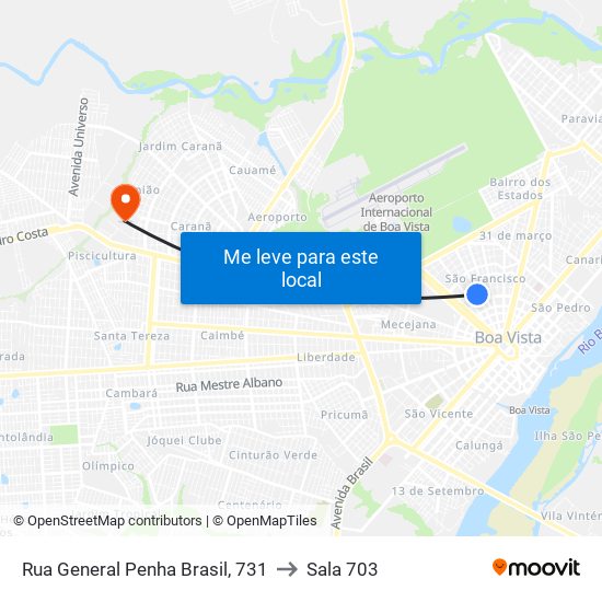 Rua General Penha Brasil, 731 to Sala 703 map