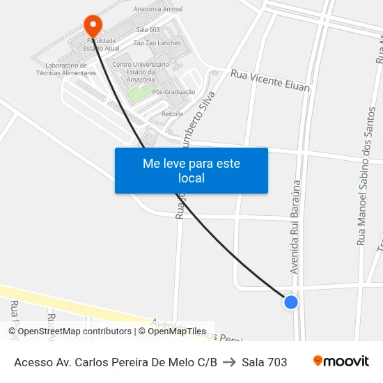 Acesso Av. Carlos Pereira De Melo C/B to Sala 703 map