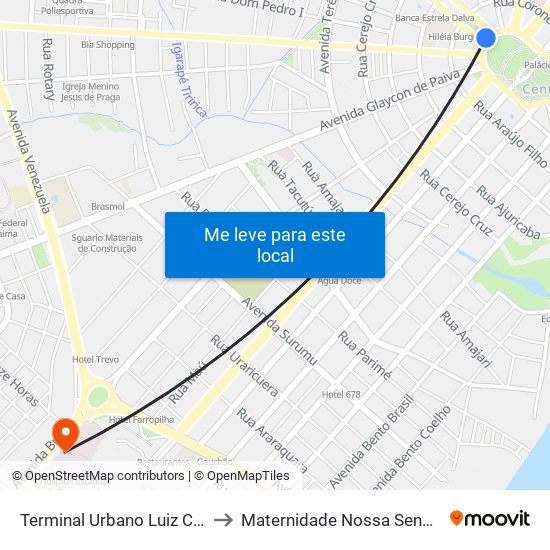 Terminal Urbano Luiz Canuto Chaves to Maternidade Nossa Senhora De Nazaré map
