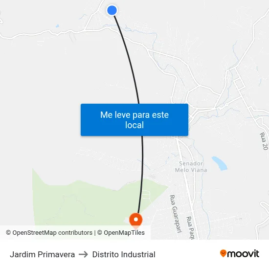 Jardim Primavera to Distrito Industrial map