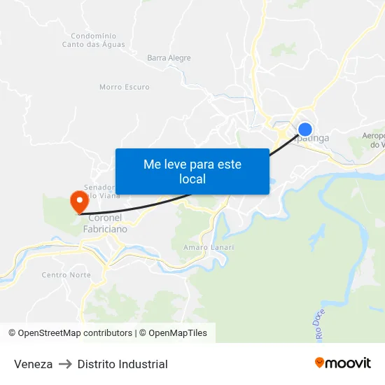 Veneza to Distrito Industrial map