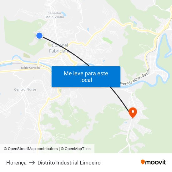 Florença to Distrito Industrial Limoeiro map