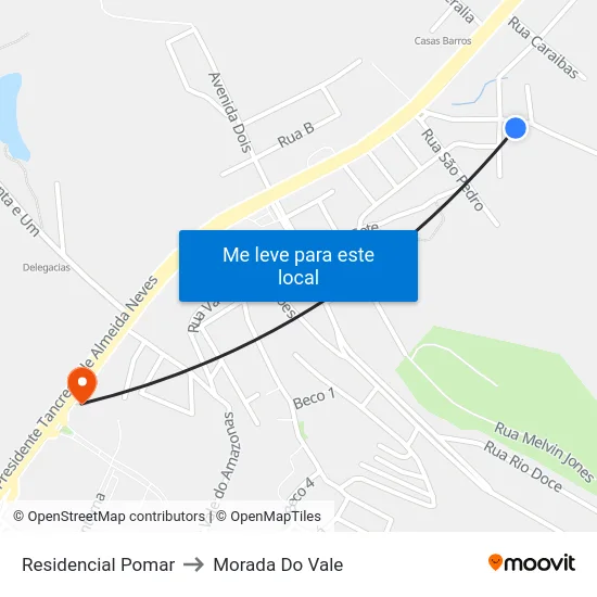 Residencial Pomar to Morada Do Vale map