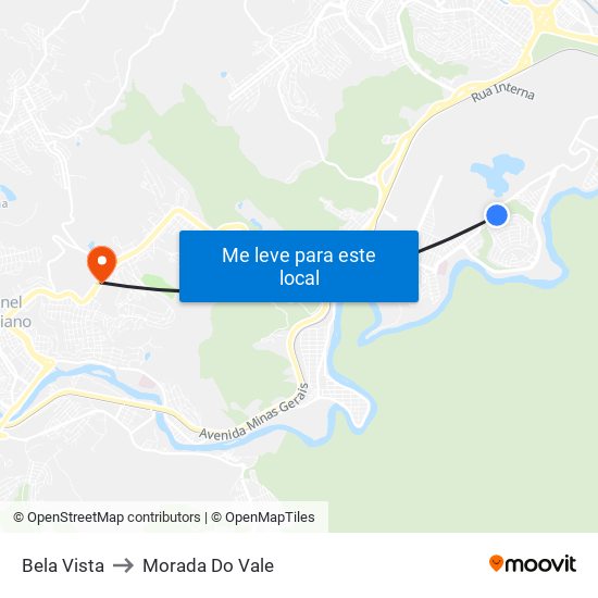 Bela Vista to Morada Do Vale map