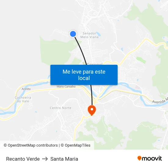 Recanto Verde to Santa Maria map