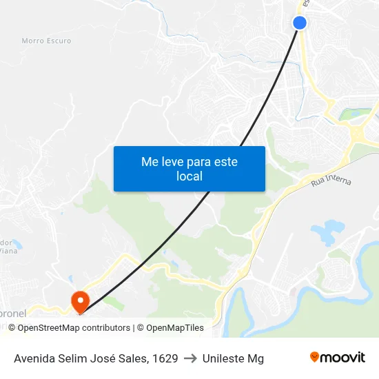 Avenida Selim José Sales, 1629 to Unileste Mg map