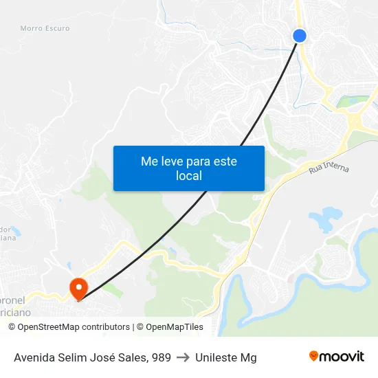 Avenida Selim José Sales, 989 to Unileste Mg map