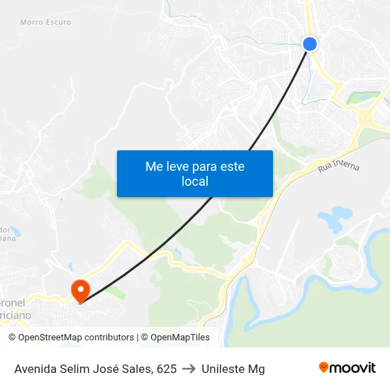 Avenida Selim José Sales, 625 to Unileste Mg map