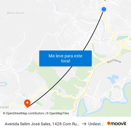 Avenida Selim José Sales, 1428 Com Rua Pentateuco to Unileste Mg map