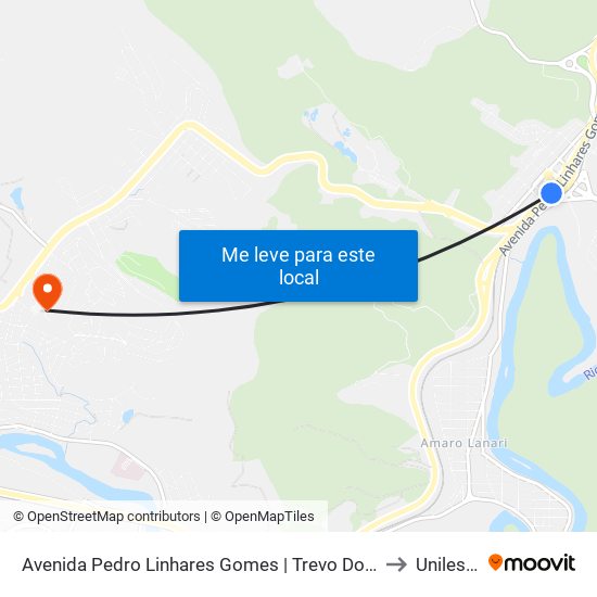 Avenida Pedro Linhares Gomes | Trevo Do Horto - Sentido Ipatinga to Unileste Mg map