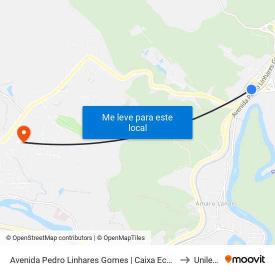 Avenida Pedro Linhares Gomes | Caixa Econômica Federal, Agência Horto to Unileste Mg map