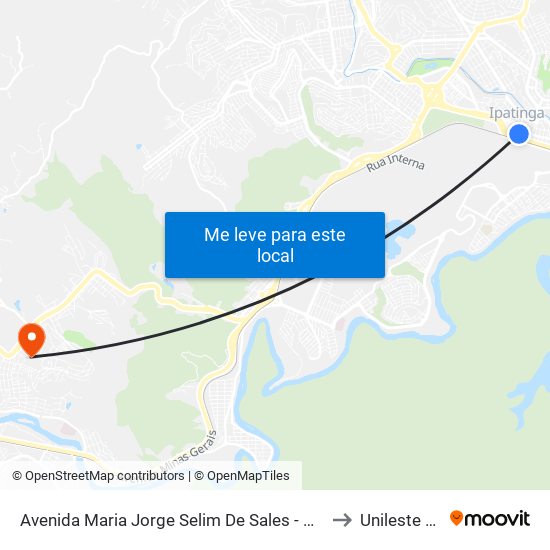 Avenida Maria Jorge Selim De Sales - Bretas to Unileste Mg map