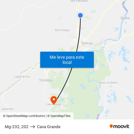 Mg-232, 202 to Cava Grande map