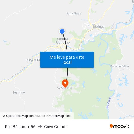 Rua Bálsamo, 56 to Cava Grande map