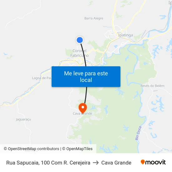 Rua Sapucaia, 100 Com R. Cerejeira to Cava Grande map