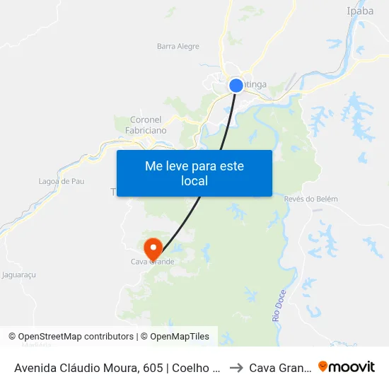 Avenida Cláudio Moura, 605 | Coelho Diniz to Cava Grande map