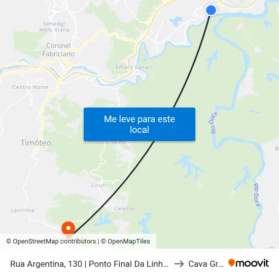Rua Argentina, 130 | Ponto Final Da Linha 3179 No Cariru to Cava Grande map