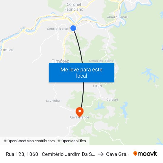 Rua 128, 1060 | Cemitério Jardim Da Saudade to Cava Grande map