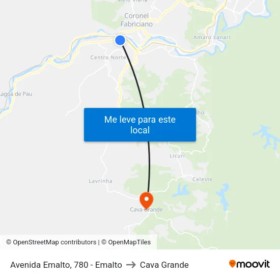 Avenida Emalto, 780 - Emalto to Cava Grande map