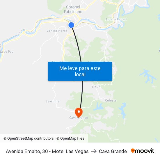 Avenida Emalto, 30 - Motel Las Vegas to Cava Grande map