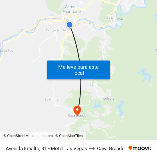 Avenida Emalto, 31 - Motel Las Vegas to Cava Grande map