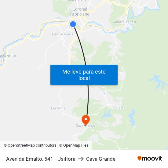 Avenida Emalto, 541 - Usiflora to Cava Grande map