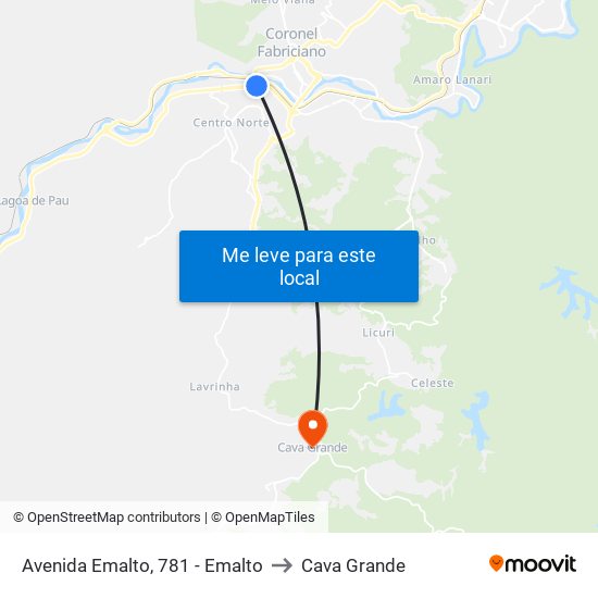 Avenida Emalto, 781 - Emalto to Cava Grande map