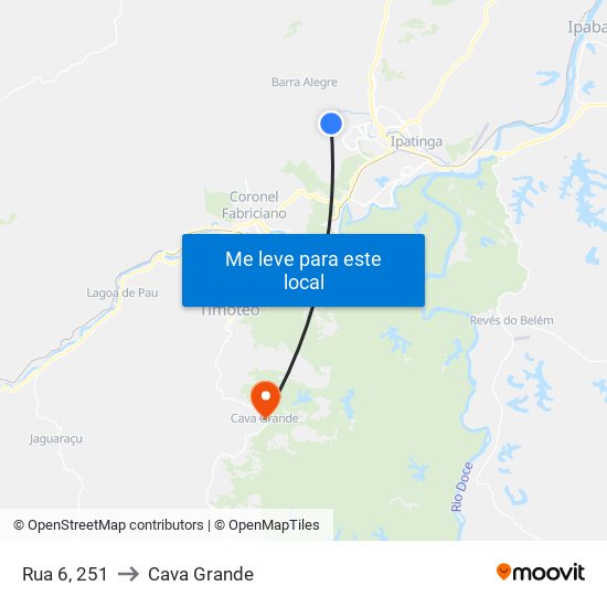 Rua 6, 251 to Cava Grande map