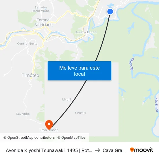 Avenida Kiyoshi Tsunawaki, 1495 | Rotatória to Cava Grande map