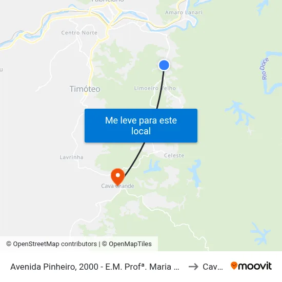 Avenida Pinheiro, 2000 - E.M. Profª. Maria Aparecida Martins Prado (Mamp), Sentido Macuco to Cava Grande map