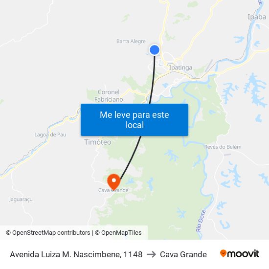 Avenida Luiza M. Nascimbene, 1148 to Cava Grande map