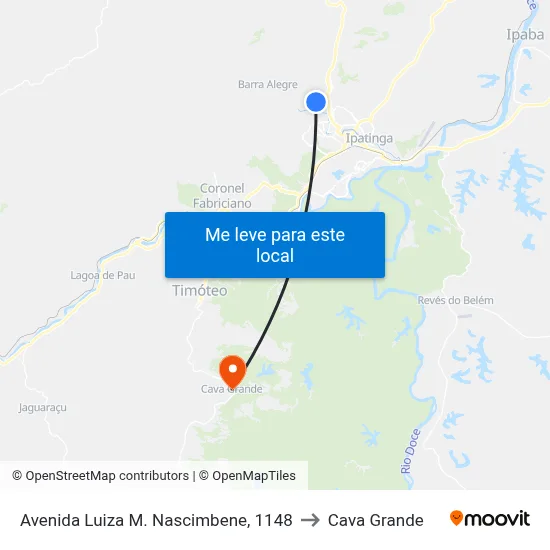 Avenida Luiza M. Nascimbene, 1148 to Cava Grande map