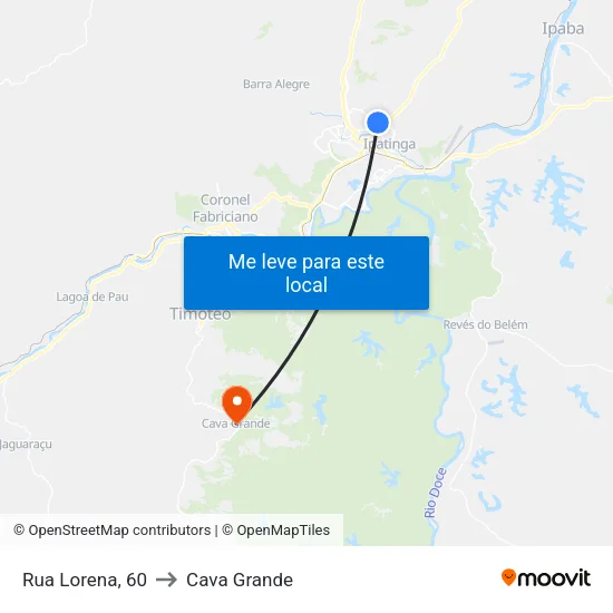 Rua Lorena, 60 to Cava Grande map