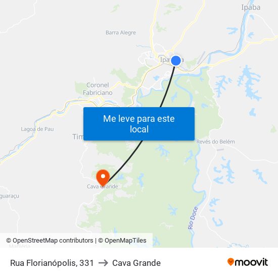 Rua Florianópolis, 331 to Cava Grande map