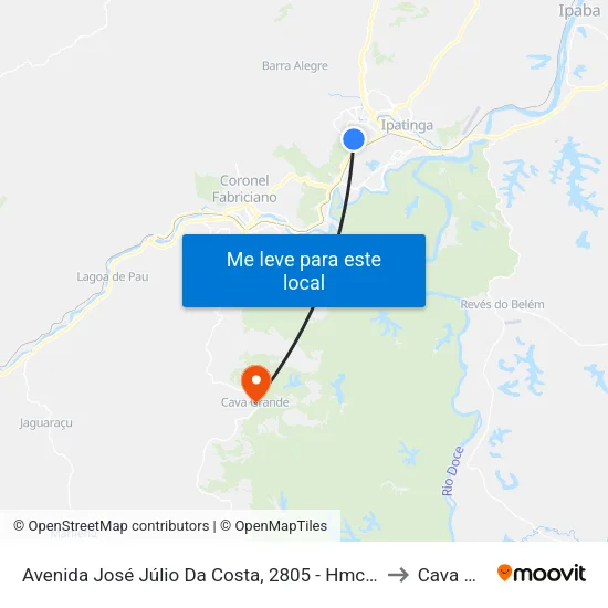Avenida José Júlio Da Costa, 2805 - Hmc Unidade De Oncologia to Cava Grande map