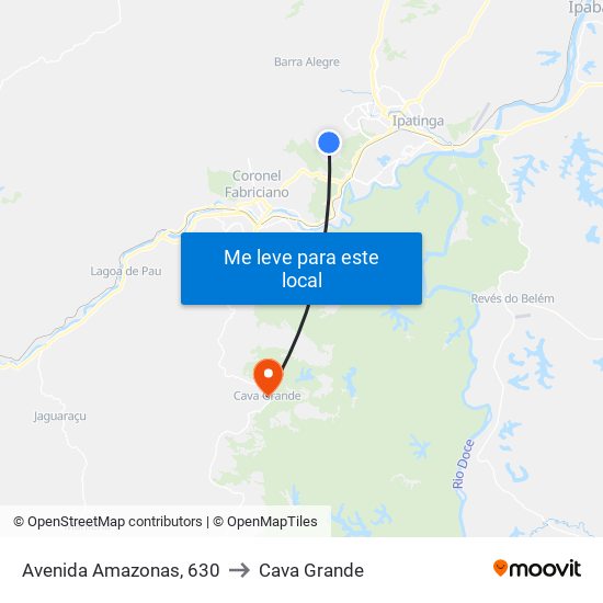 Avenida Amazonas, 630 to Cava Grande map