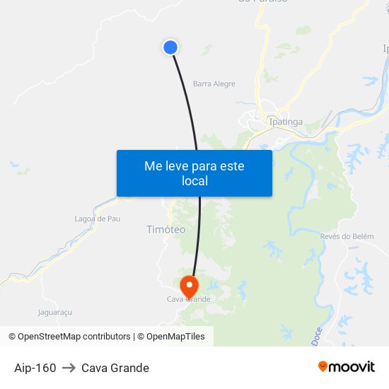 Aip-160 to Cava Grande map