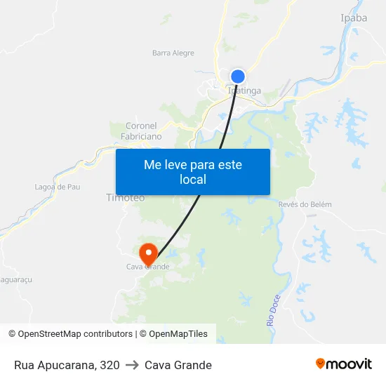 Rua Apucarana, 320 to Cava Grande map