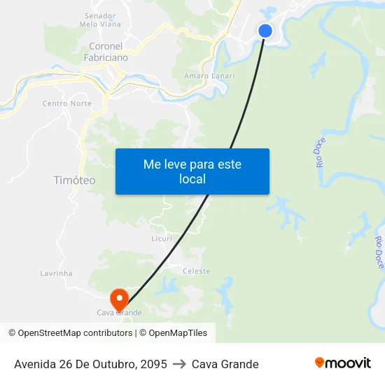 Avenida 26 De Outubro, 2095 to Cava Grande map