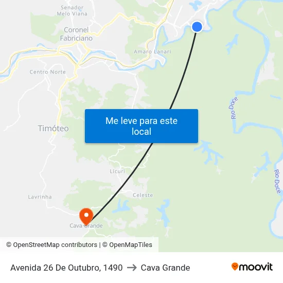 Avenida 26 De Outubro, 1490 to Cava Grande map