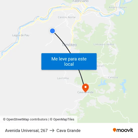 Avenida Universal, 267 to Cava Grande map