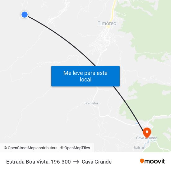 Estrada Boa Vista, 196-300 to Cava Grande map