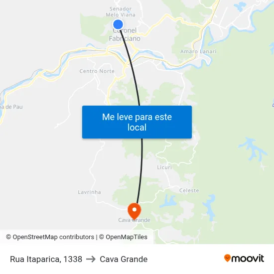 Rua Itaparica, 1338 to Cava Grande map