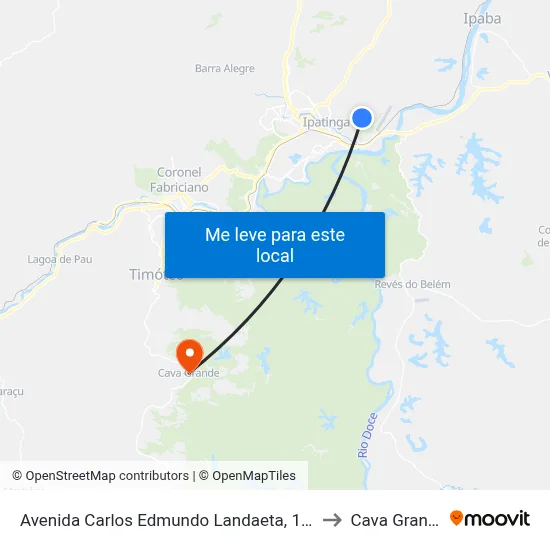 Avenida Carlos Edmundo Landaeta, 1250 to Cava Grande map