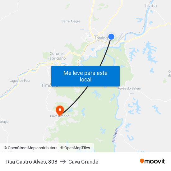 Rua Castro Alves, 808 to Cava Grande map