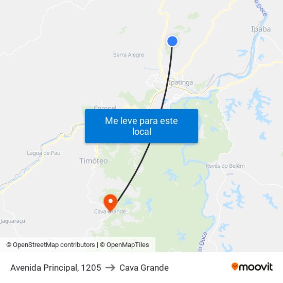 Avenida Principal, 1205 to Cava Grande map