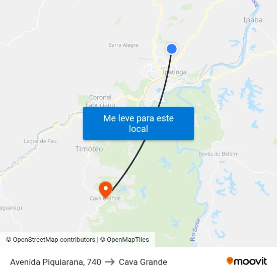 Avenida Piquiarana, 740 to Cava Grande map