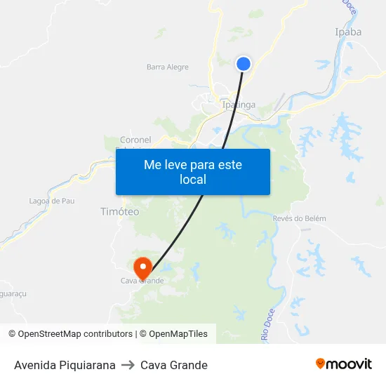 Avenida Piquiarana to Cava Grande map