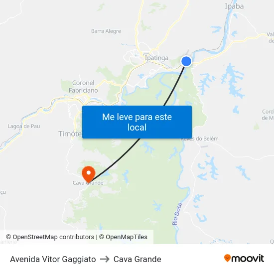 Avenida Vitor Gaggiato to Cava Grande map