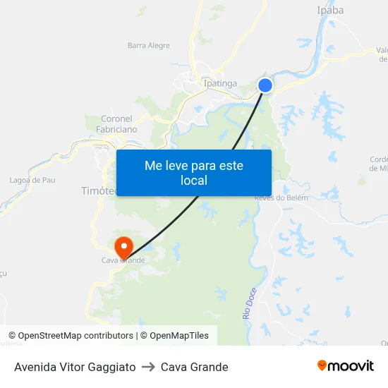Avenida Vitor Gaggiato to Cava Grande map